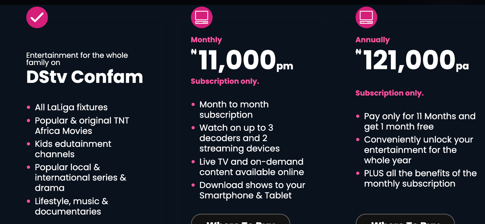 DStv Confam Subscription